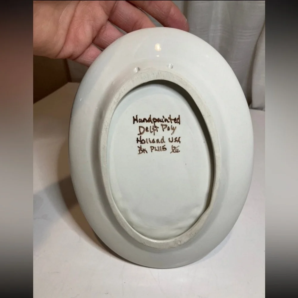 Vintage hand painted Delft Poly tulip plate - Picture 5 of 5